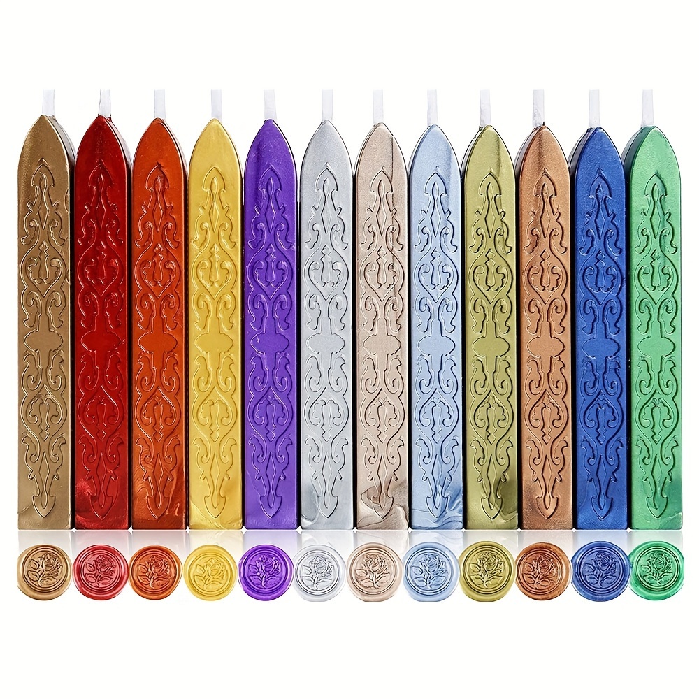 12pcs/bag Metallic Mixed Color - Wax Seal Stamp Set review and price