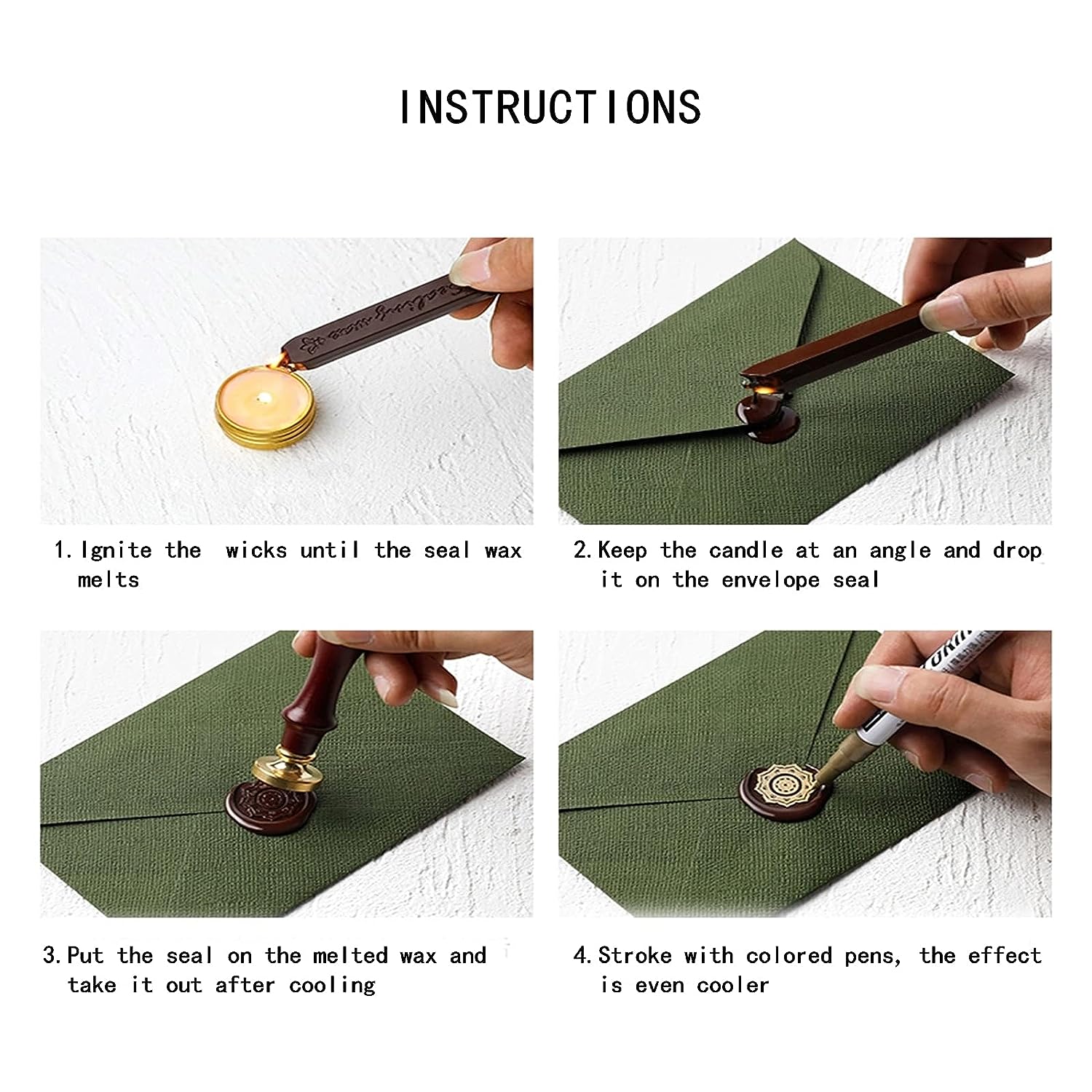 12pcs/bag Metallic Mixed Color - Wax Seal Stamp Set review and price